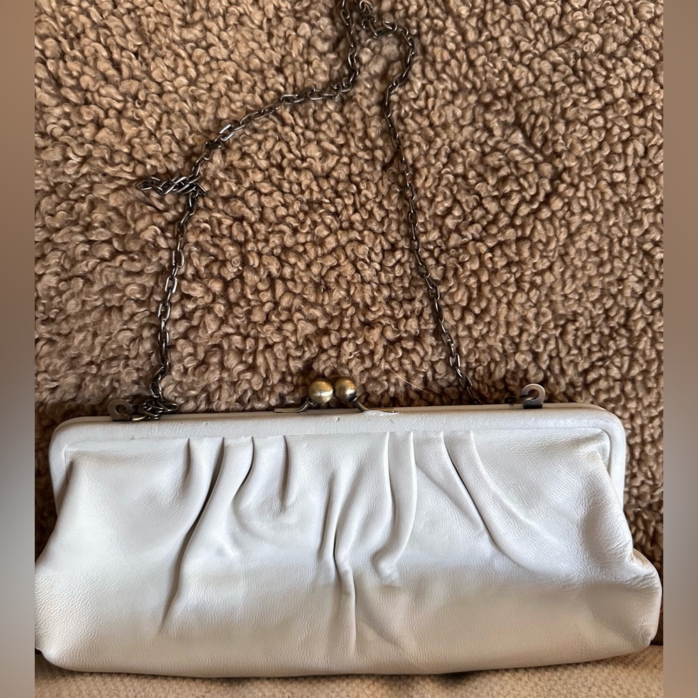 Elegant White Clutch with Chain Strap